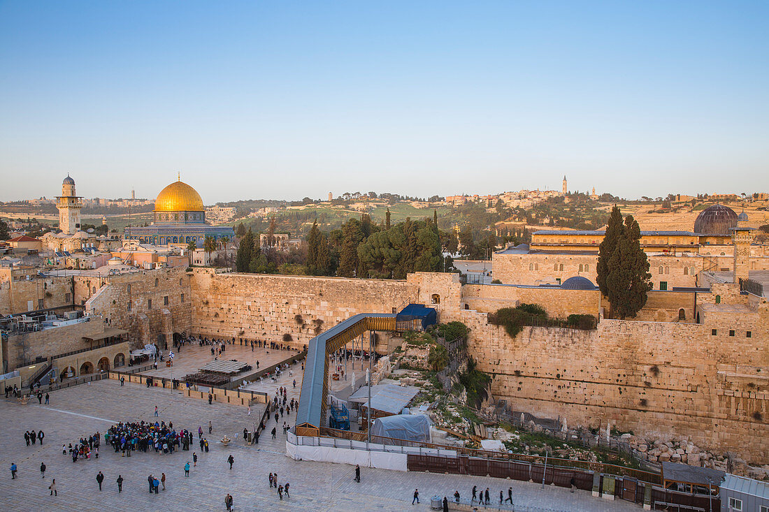Western Wall and the Dome of the Rock, UNESCO World Heritage Site, Jerusalem, Israel, Middle East