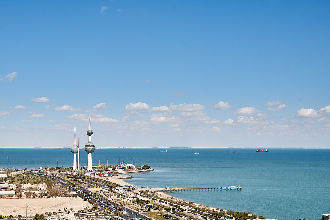 Wide view over  the kuwait towers