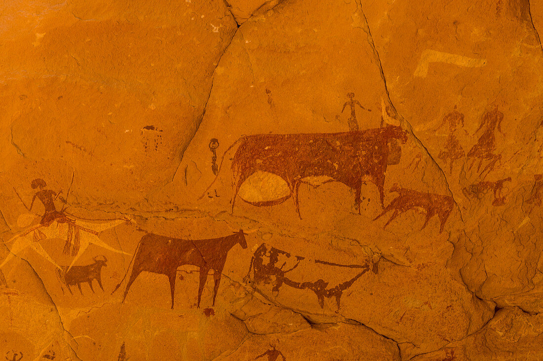Rock paintings, Ennedi Plateau, UNESCO World Heritage Site, Ennedi region, Chad, Africa