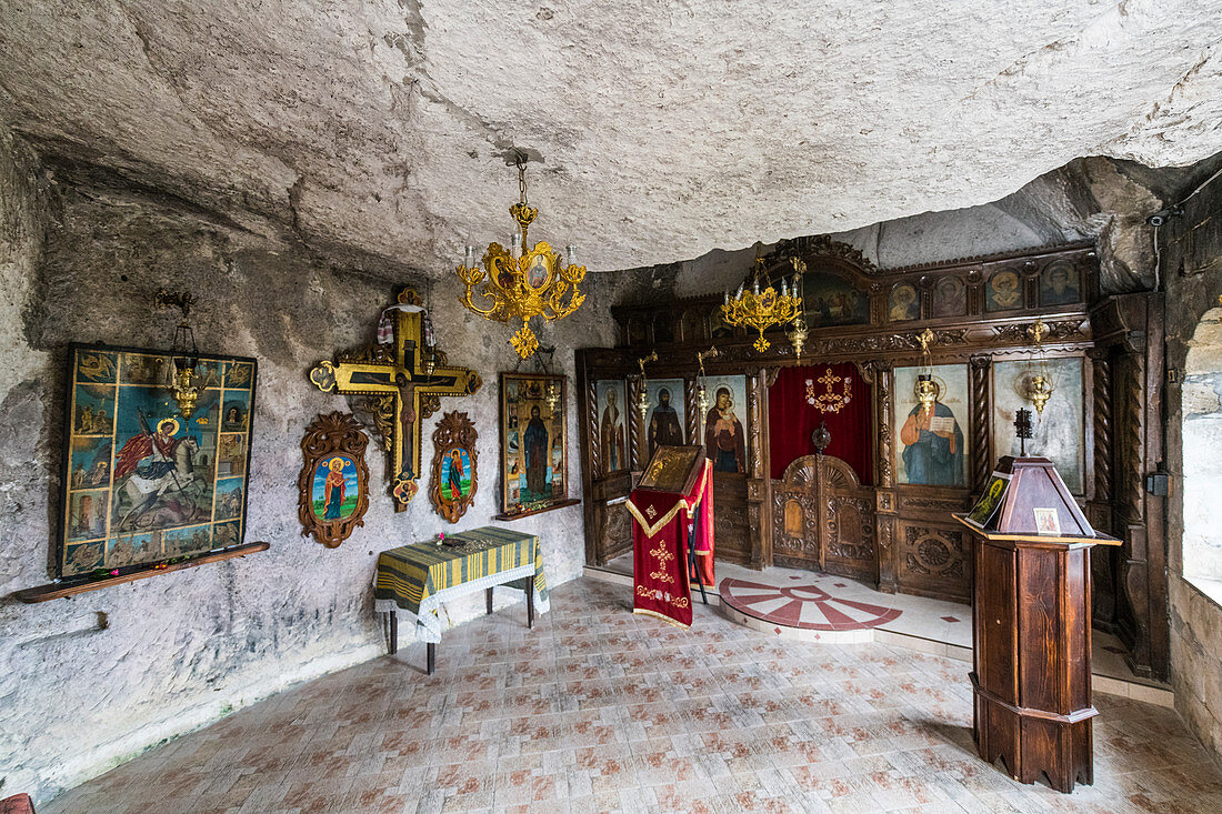 Rock Monastery St. Dimitar Basarbovski dating from the 12th century, UNESCO World Heritage Site, Ivanavo, Bulgaria, Europe