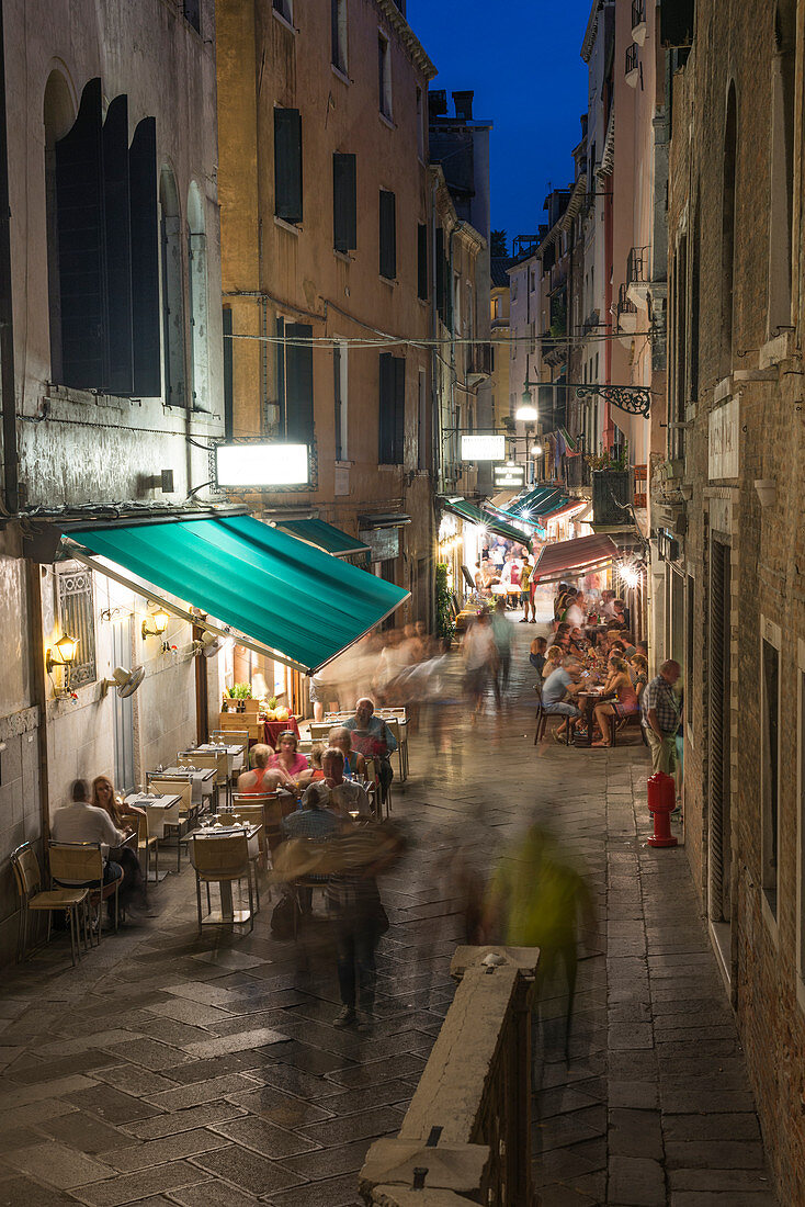 Venedig-Caférestaurants und Straßenleben, Venedig, UNESCO-Welterbestätte, Venetien, Italien, Europa