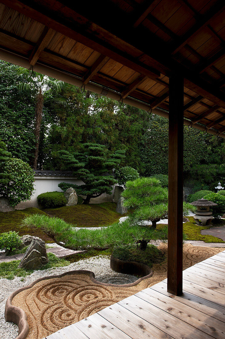 Steingarten errichtet vom berühmten Designer Shigemori Mirei, Reiun-im Tempel, Kyoto, Japan, Asien