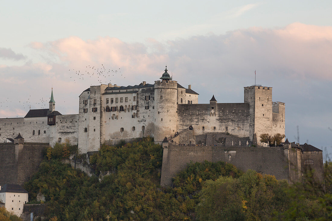 View of exterior of Hohensalzburg Fortress, Salzburg, Austria