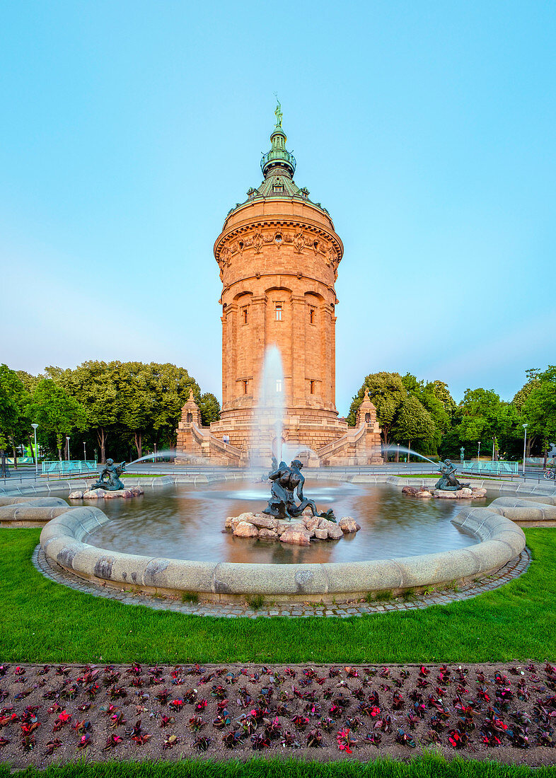 Wasserturm am Friedrichsplatz, Mannheim, Baden-Württemberg, Deutschland