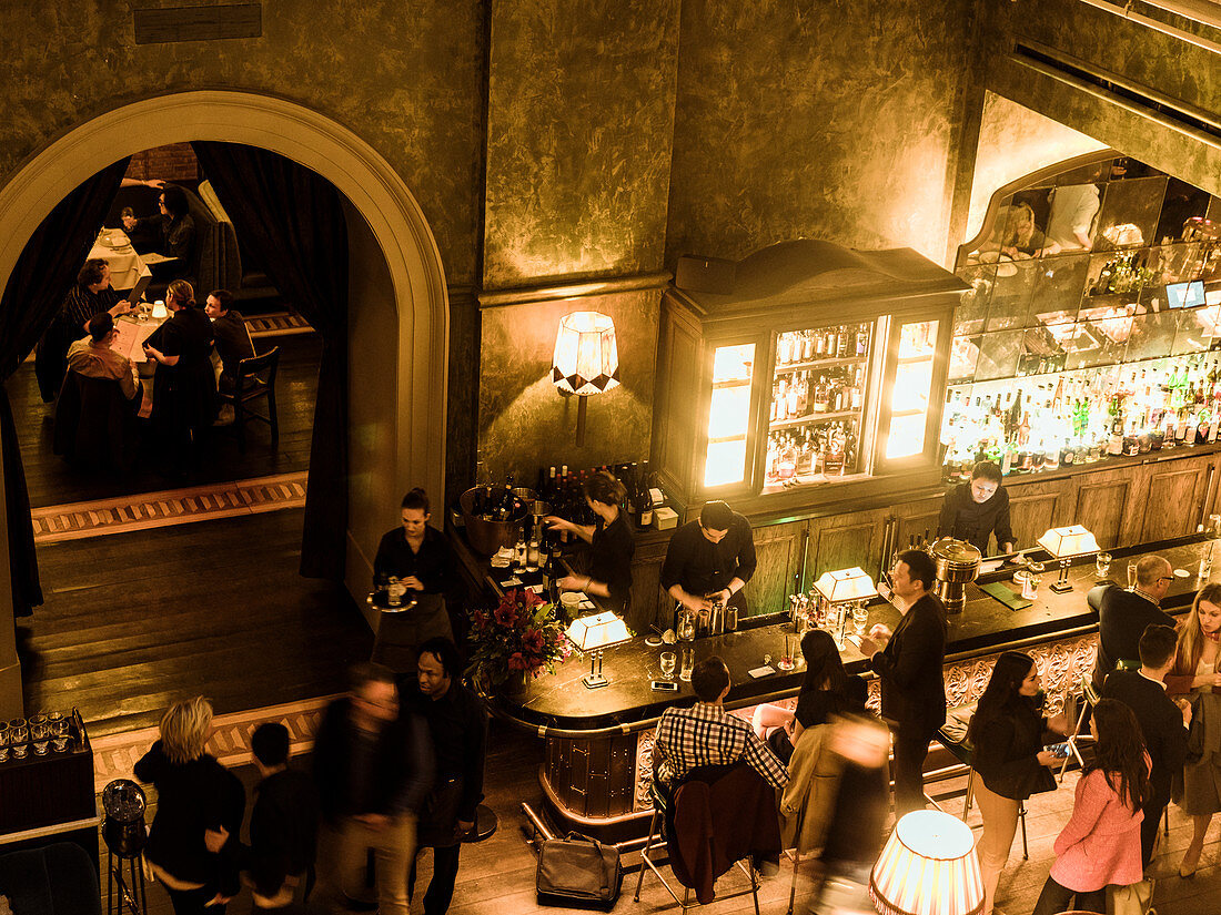 People in Bar room at Beekman Hotel, New York, USA