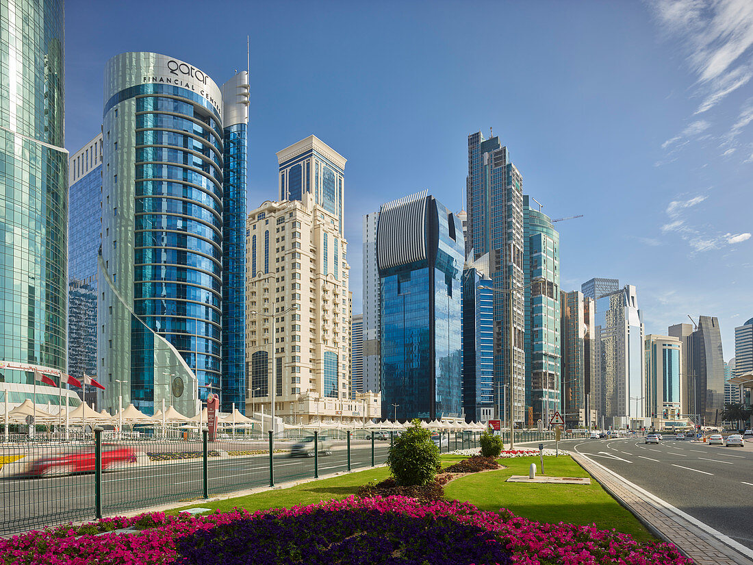 Skyscrapers, Conference Center, West Bay, Diplomatic Area, Doha, Qatar
