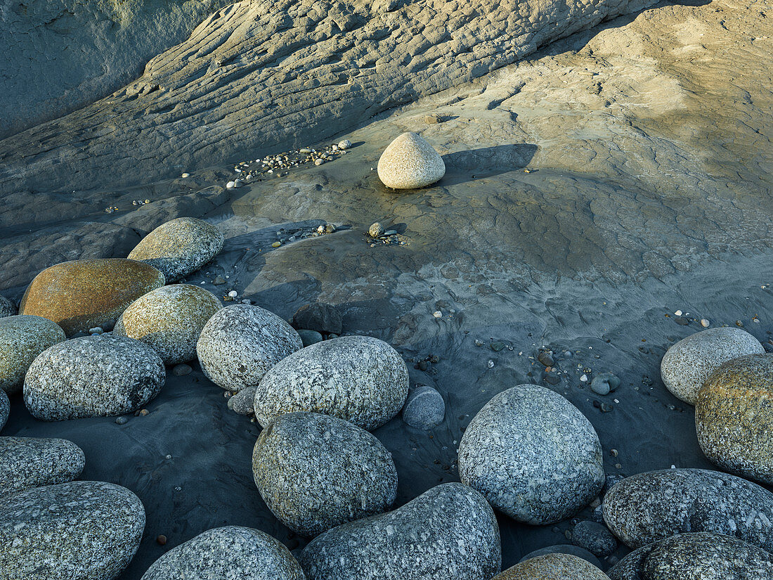 Runde Felsen am Cape Foulwind, West Coast, Südinsel, Neuseeland, Ozeanien