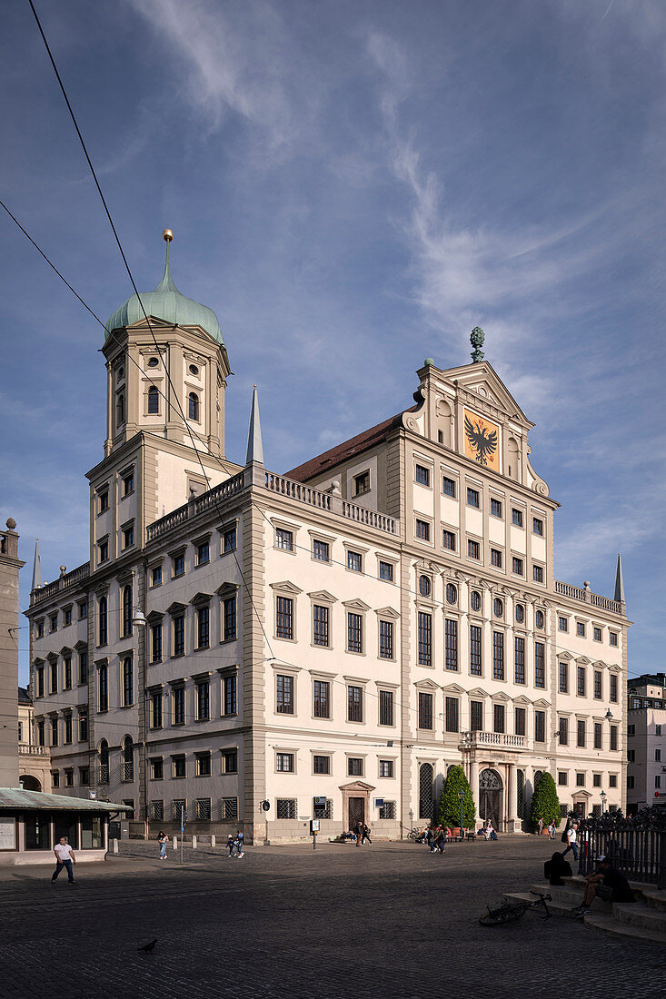Rathaus am Augustusbrunnen, UNESCO Welterbe Historische Wasserwirtschaft, Augsburg, Bayern