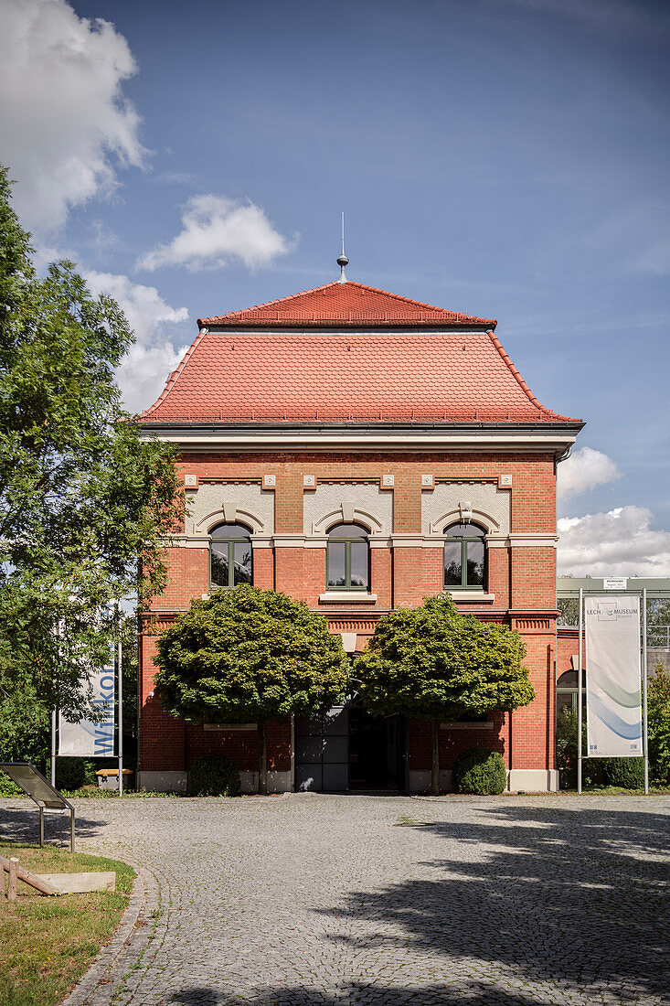 Kraftwerk Langweid (Lechmuseum Bayern), UNESCO Welterbe Historische Wasserwirtschaft, Augsburg, Bayern, Deutschland