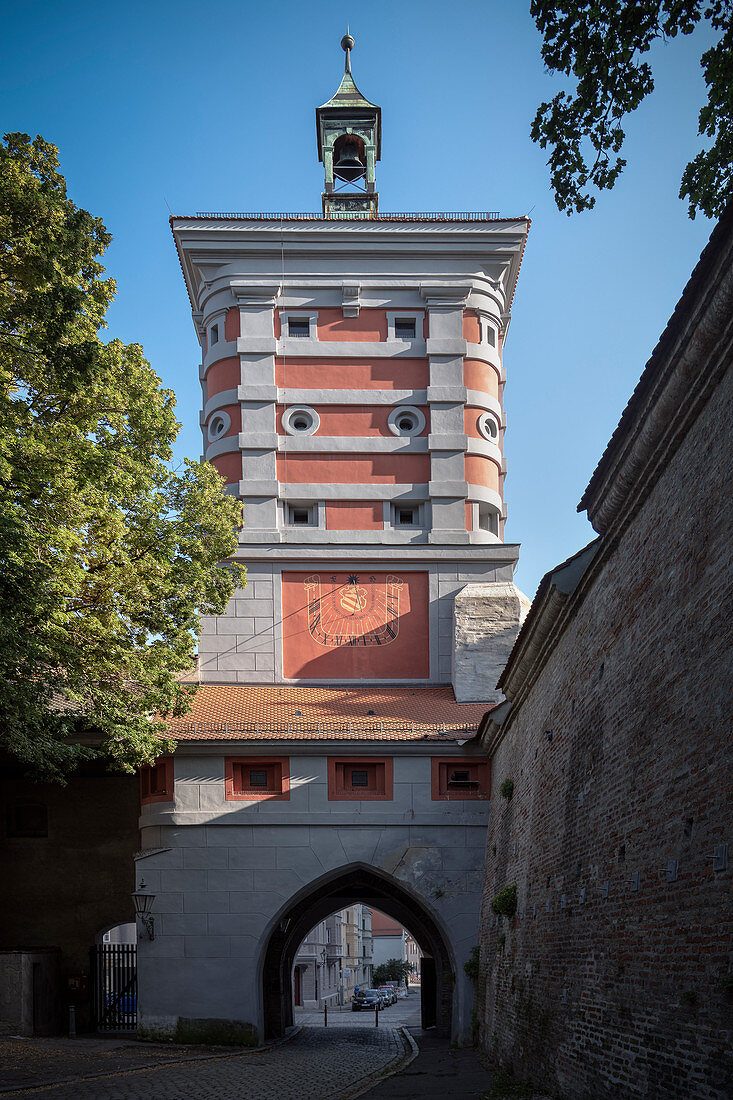 Red Gate (part of the former city fortification), UNESCO World Heritage Historic Water Management, Augsburg, Bavaria, Germany