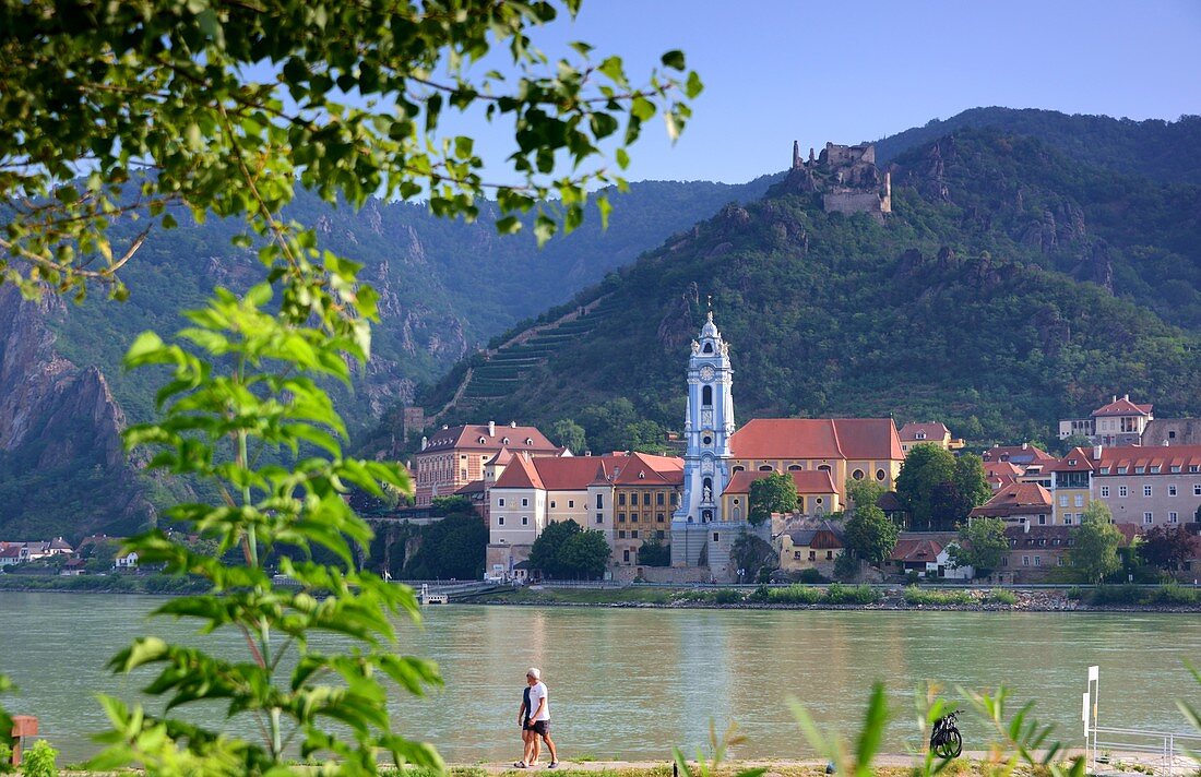 Blick über die Donau bei Dürnstein, Wachau, Niederösterreich, Österreich