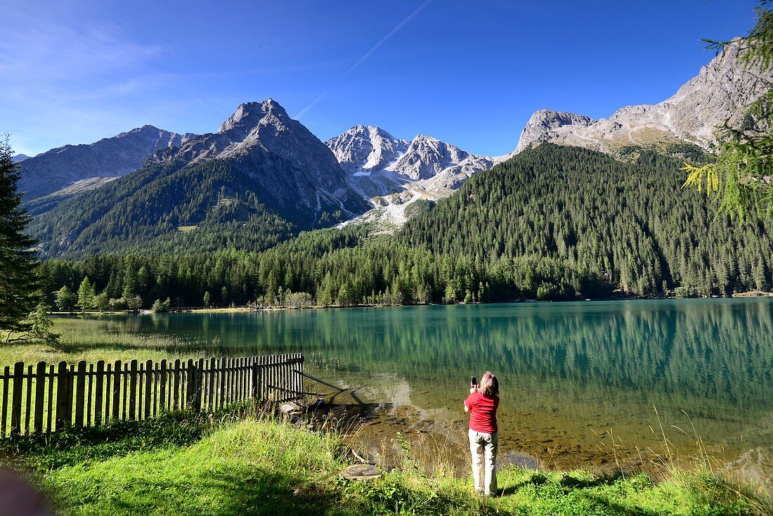 at Lake Antholz, Antholz Valley, South Tyrol, Italy