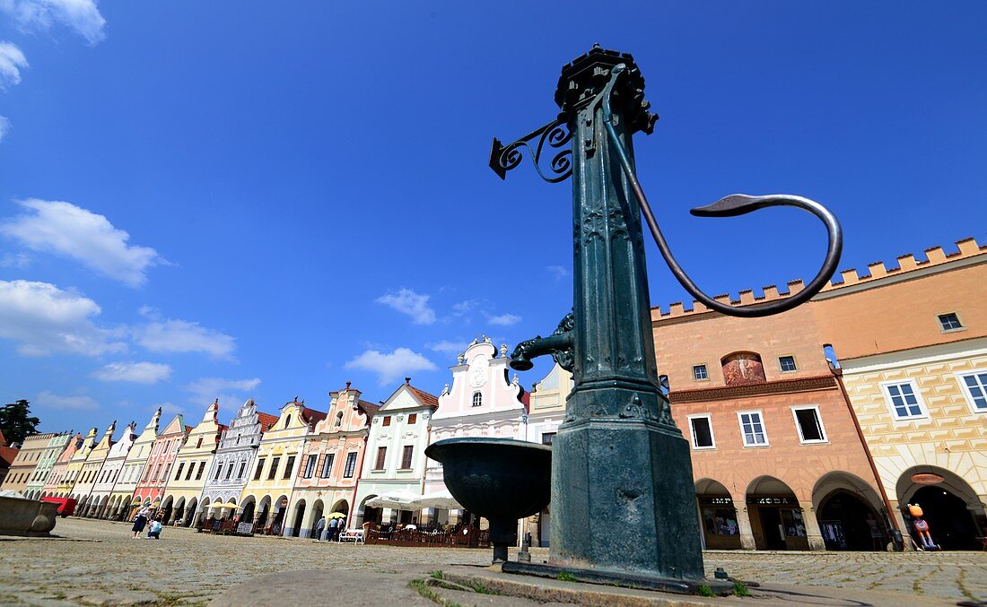 Market Square of Teltsch, South Moravia, Czech Republic