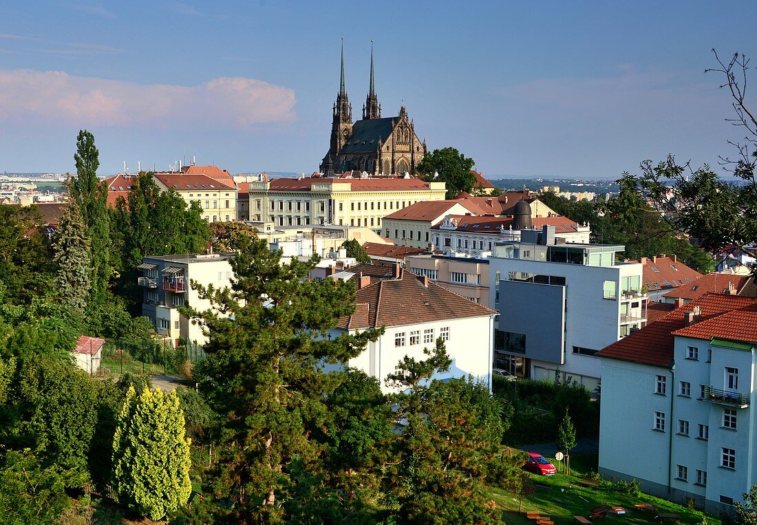 Blick von der Burg auf den Peter und Pauls-Dom, Brünn, Mähren, Tschechien