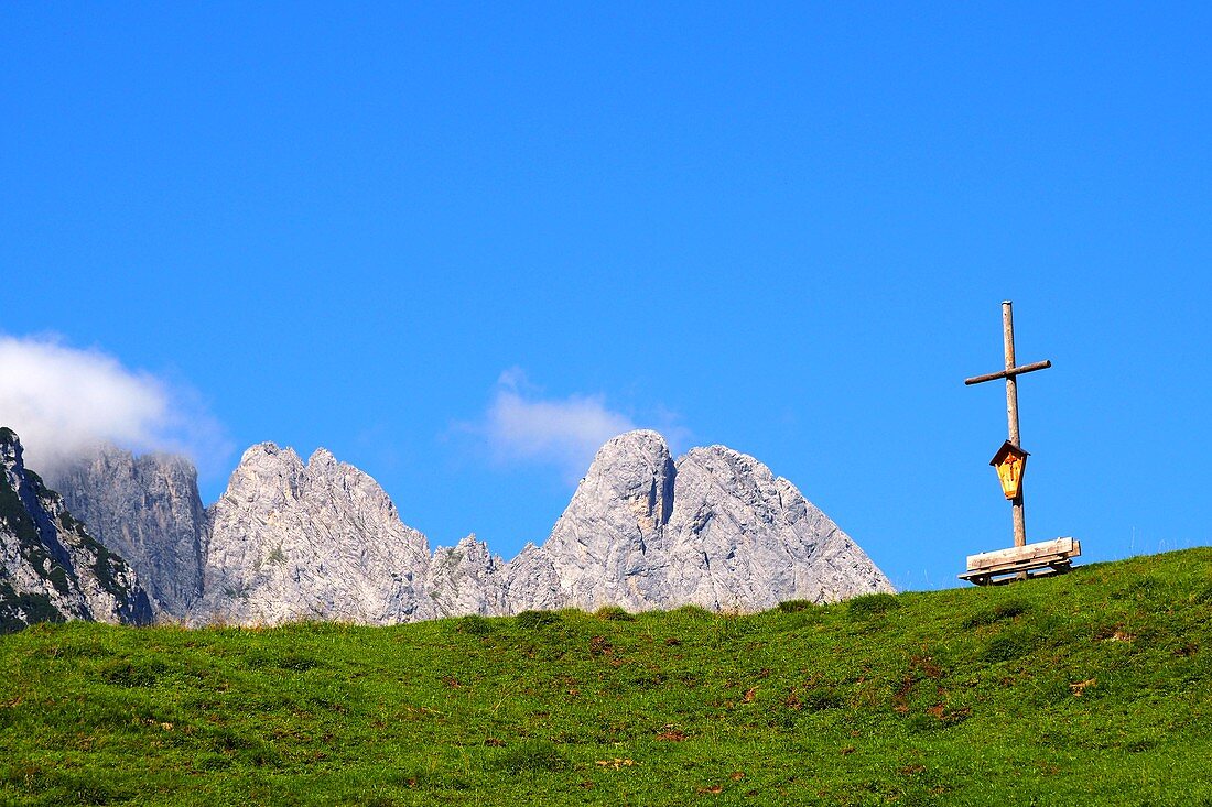 under the eastern Wilden Kaiser over Kirchdorf, Tirol, Austria