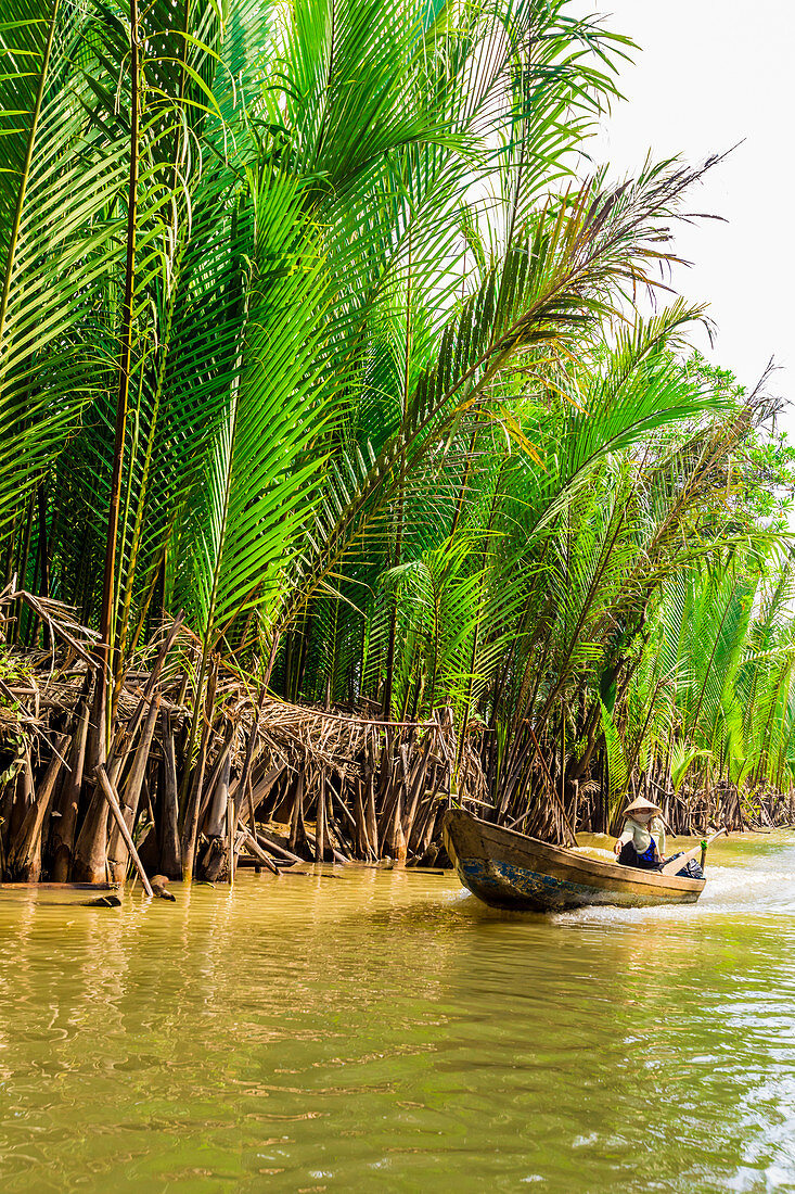 Sailing the tributaries of the Mekong River, Vietnam, Indochina, Southeast Asia, Asia