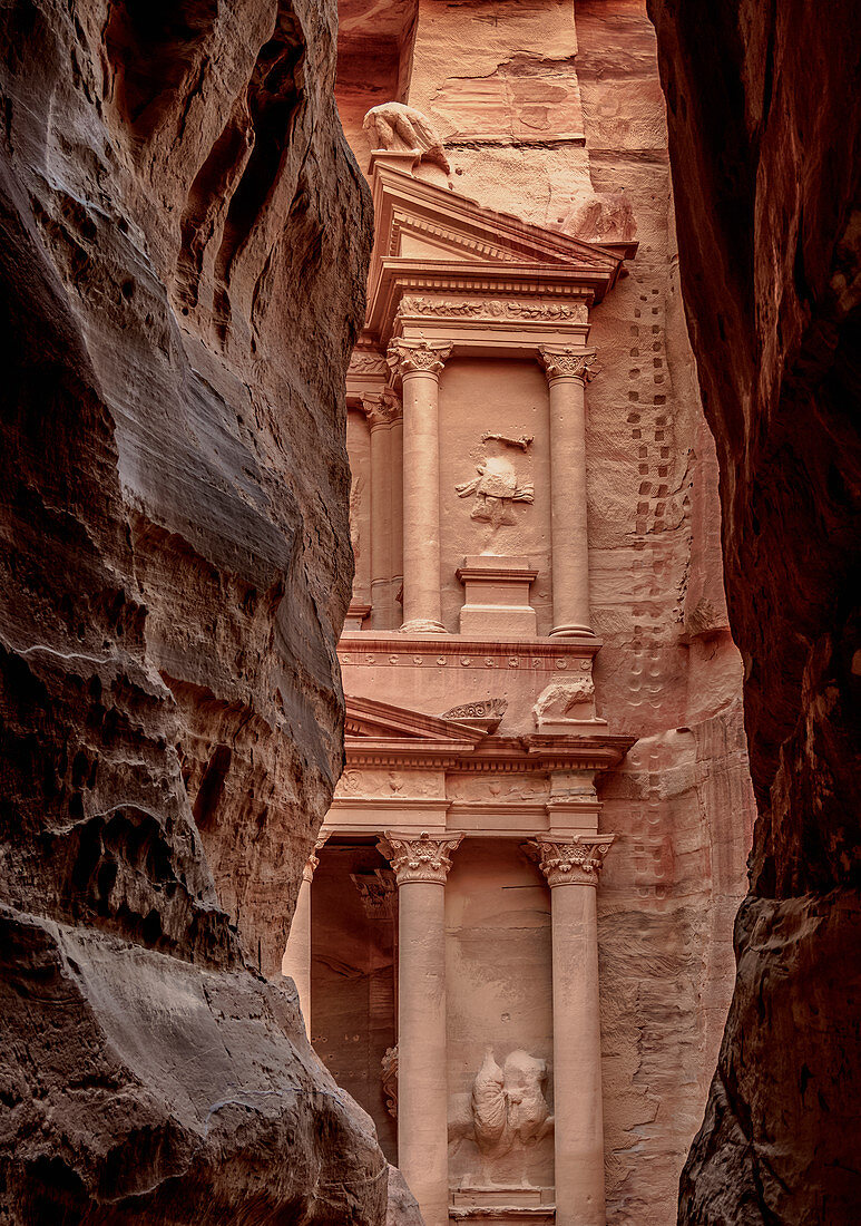 Die Schatzkammer (Al-Khazneh), Petra, UNESCO-Weltkulturerbe, Gouvernement Ma'an, Jordanien, Naher Osten