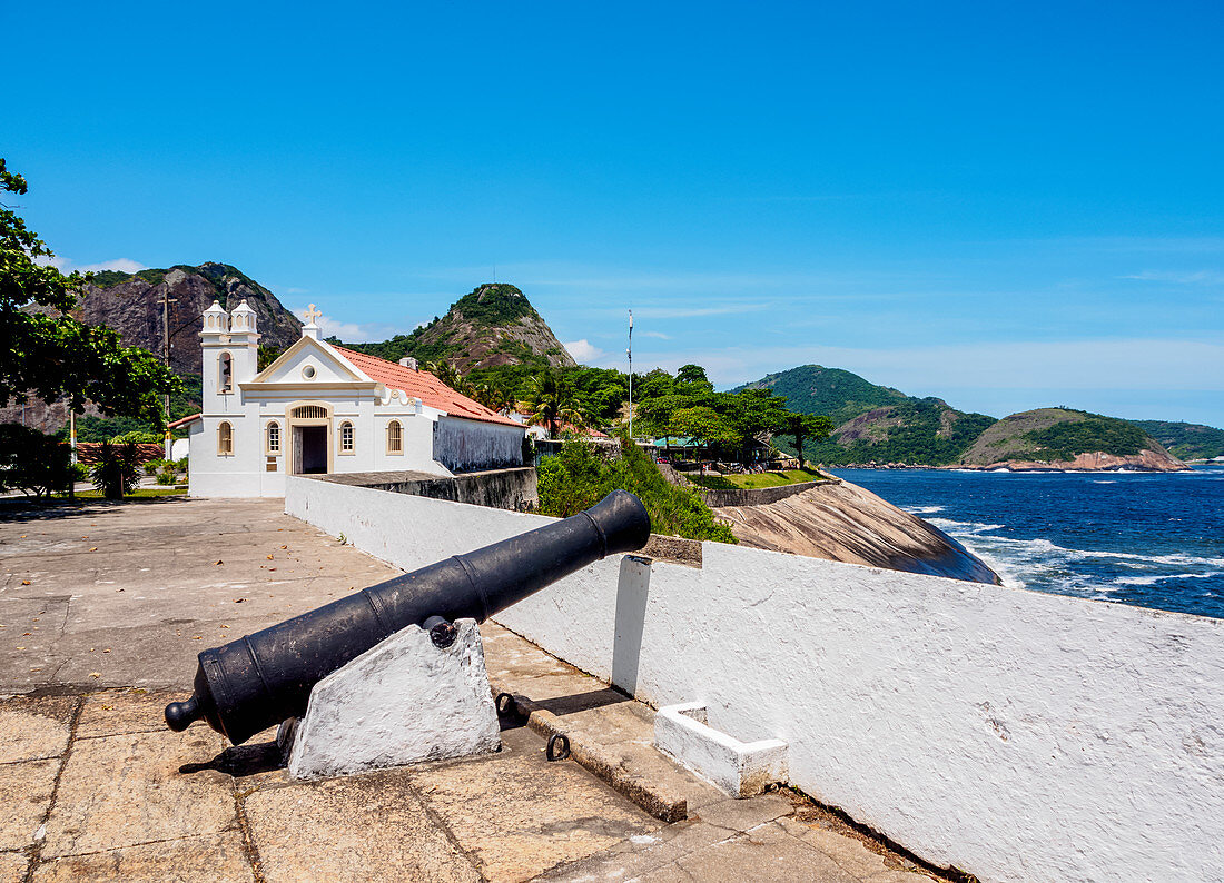 Santa Barbara Chapel, Fort von Santa Cruz da Barra, Niteroi, Bundesstaat Rio de Janeiro, Brasilien, Südamerika