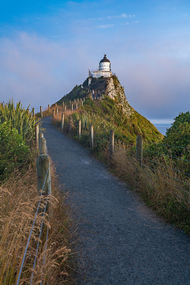 Nugget Point lighthouse, Ahuriri Flat, Clutha district, Otago region, South Island, New Zealand, Pacific