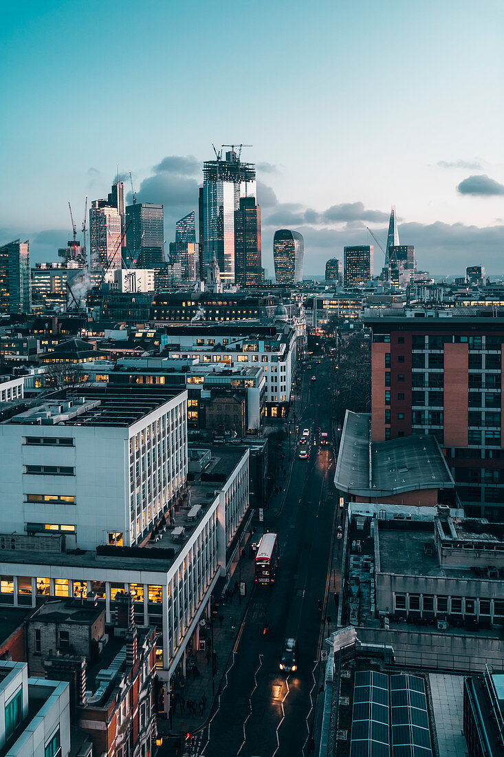 City of London, Finanzviertel nachts, London, England, Vereinigtes Königreich, Europa