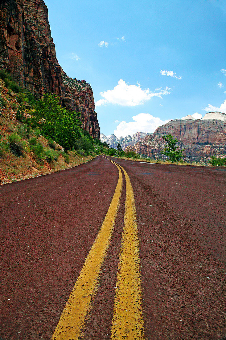 Empty mountain road, Zion, Utah, USA