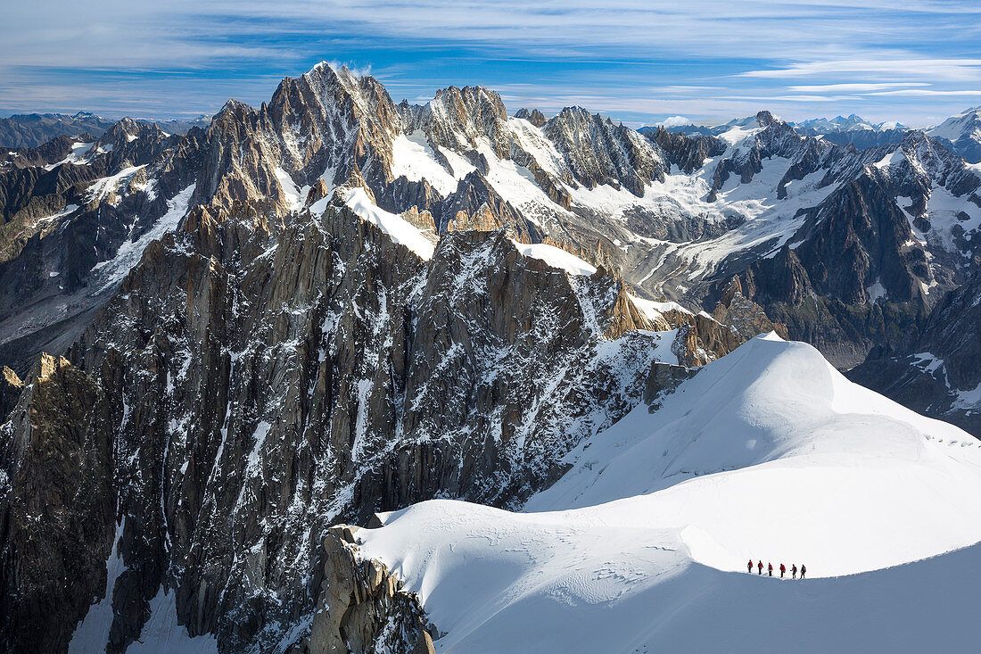 Mountaineers heading to Mt. Blanc, Chamonix, France