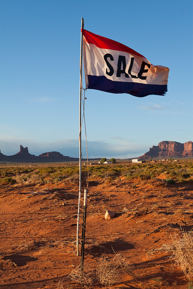 Sale Flag in the Desert,Monument Valley, Arizona, United States