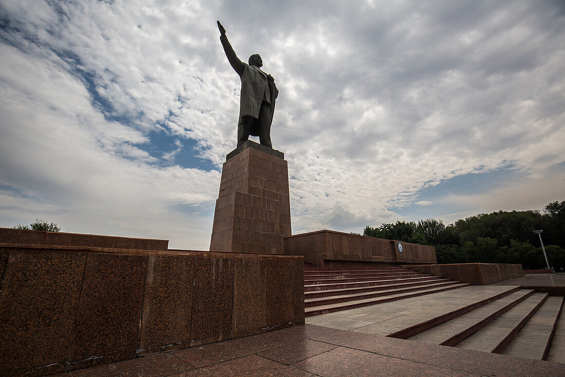 Statue of Lenin in Osh, Kyrgyzstan, Asia