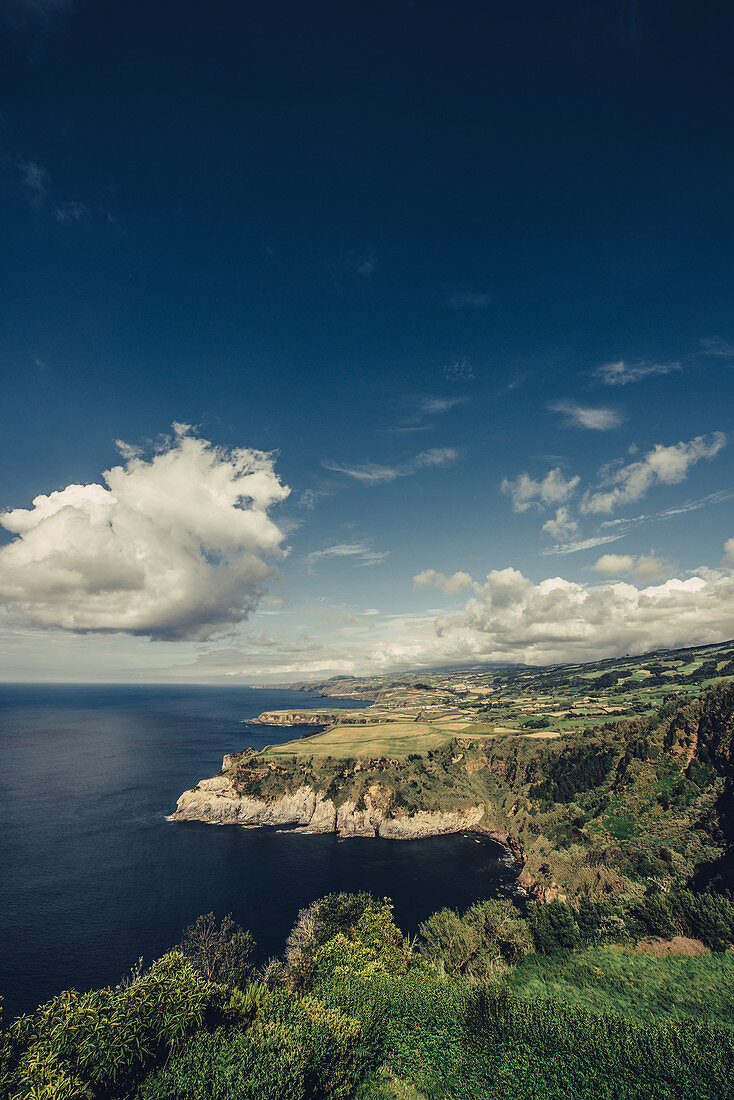 Coastal landscape in the Azores, Sao Miguel, Azores, Portugal, Atlantic Ocean, Atlantic Ocean, Europe