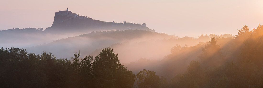 Morning fog, Riegersburg, Styria, Austria