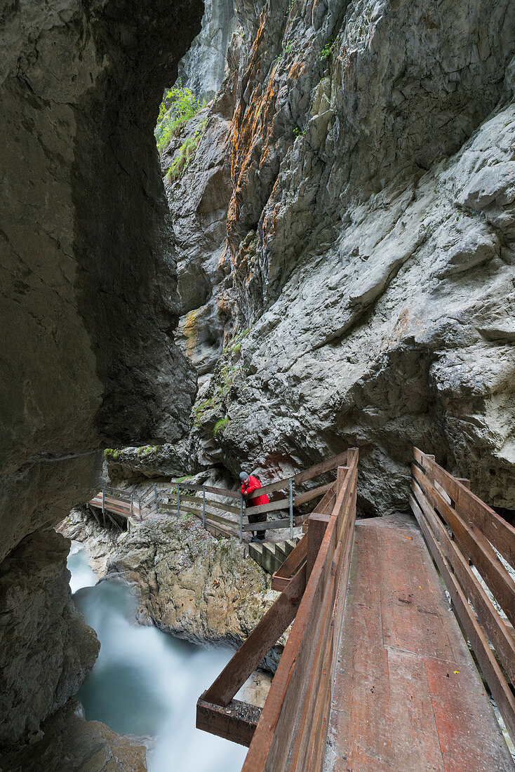 one person, Rosengartenschlucht, Imst, Tirol, Austria