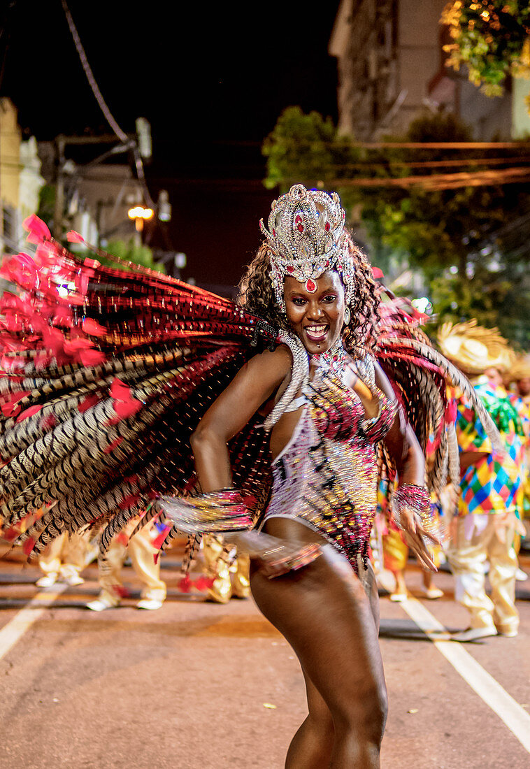 Samba Dancer at the Carnival Parade in Niteroi, State of Rio de Janeiro, Brazil, South America