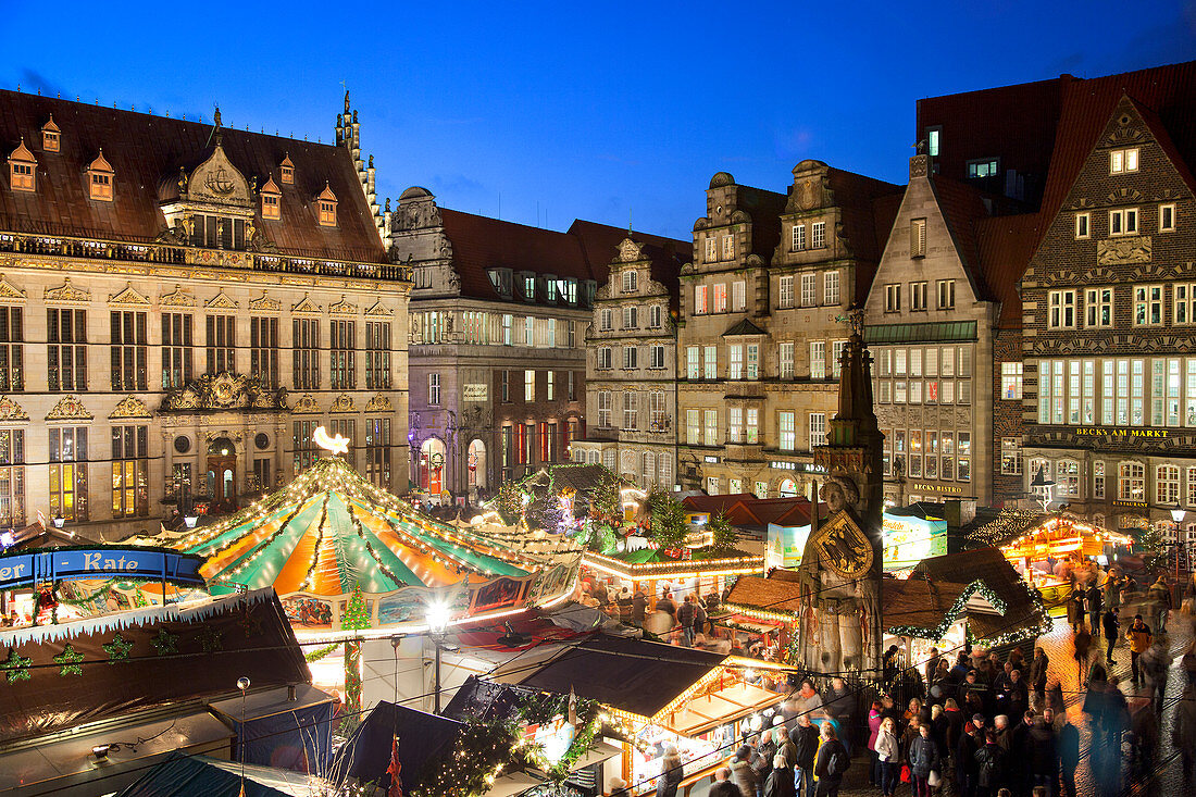 Marktplatz, Weihnachtsmarkt, Bremen, Deutschland, Europa