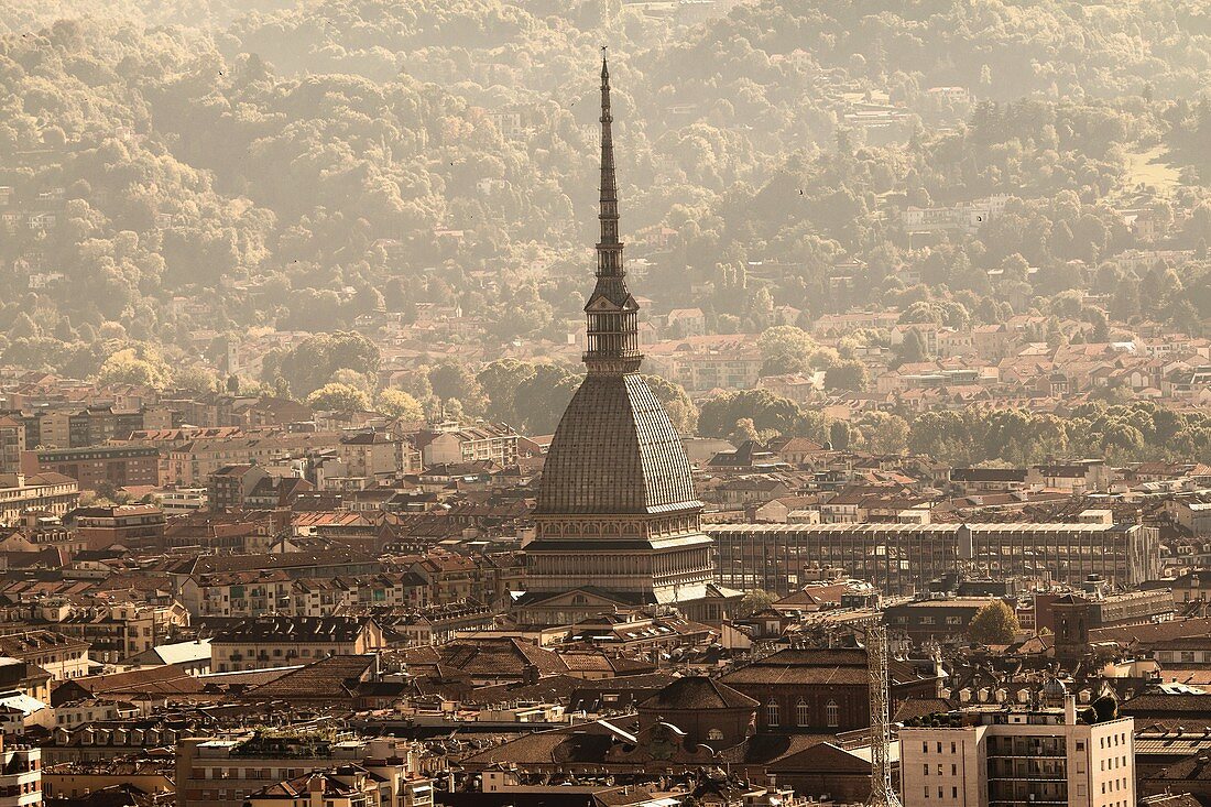 Skyline und Mole Antonelliana, Turin, Piemont, Italien, Europa