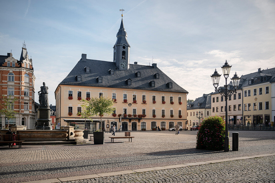 Annaberger Rathaus, UNESCO Welterbe Montanregion Erzgebirge, Annaberg, Sachsen