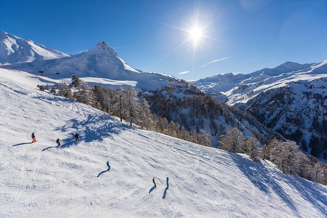 Skigebiet Valfrejus, Modane, Maurienne-Tal, Savoyen, Frankreich