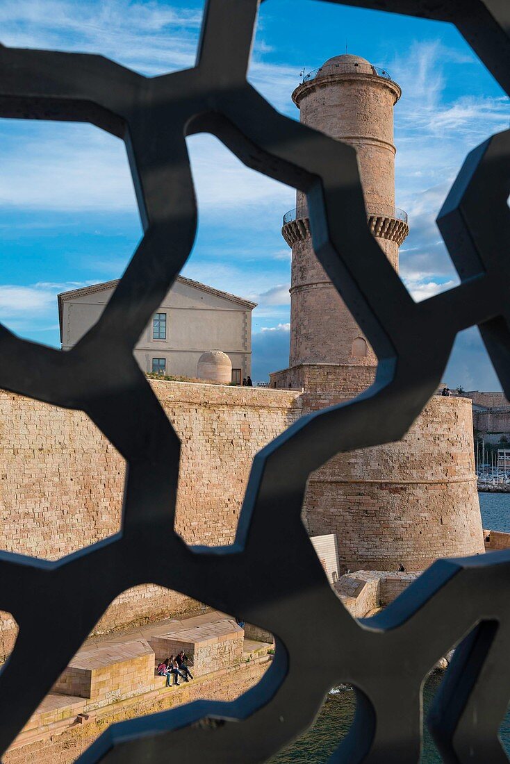 Frankreich, Bouches-du-Rhône, Marseille, 2013 Kulturhauptstadt Europas, Fort St. John Mucem-Ansicht vom Museum der Zivilisationen Europas und des Mittelmeers, Architekt Rudy Ricciotti