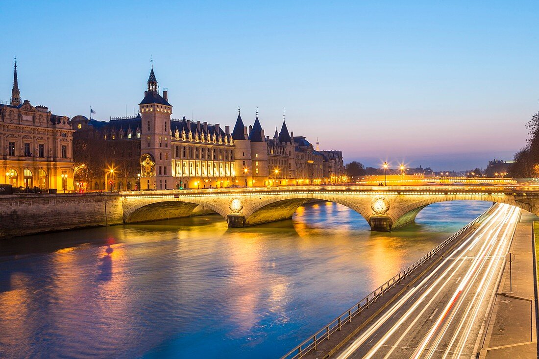 France, Paris, area listed as World Heritage by UNESCO, the Conciergerie on the Ile de la Cite