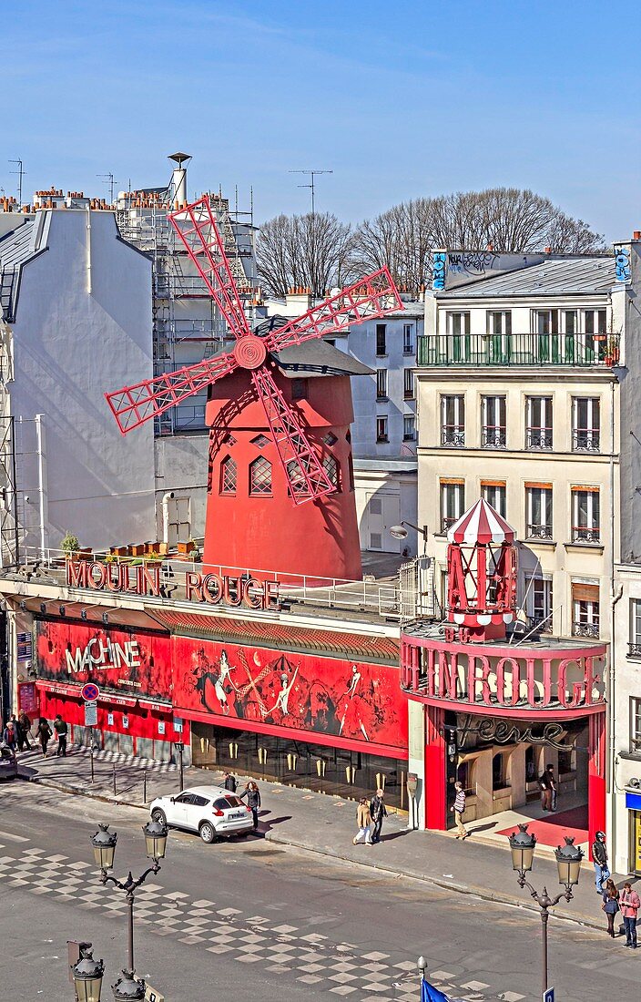 Das Moulin Rouge, Place Blanche, Pigalle-Viertel, Paris, Frankreich