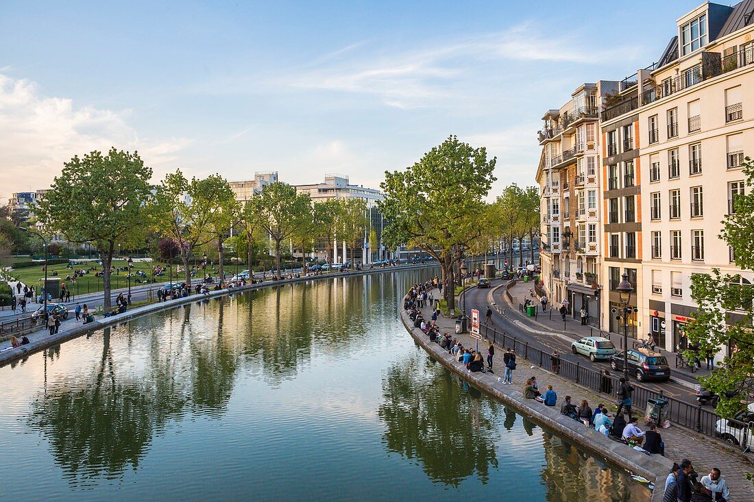 Der Canal Saint Martin, Paris, Frankreich