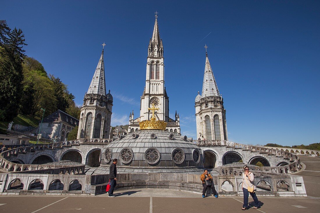 France, Hautes Pyrenees, Lourdes, Sanctuary of Our Lady of Lourdes, Basilica of the Immaculate Conception