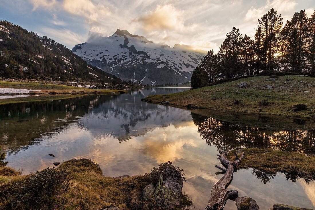 Frankreich, Pyrenäen (Hautes Pyrenees), Neouvielle-Reservat, gelegen im Herzen des Internationa Lichtschutzgebiets, der Neouvielle-Spitze und des Aumard-Sees