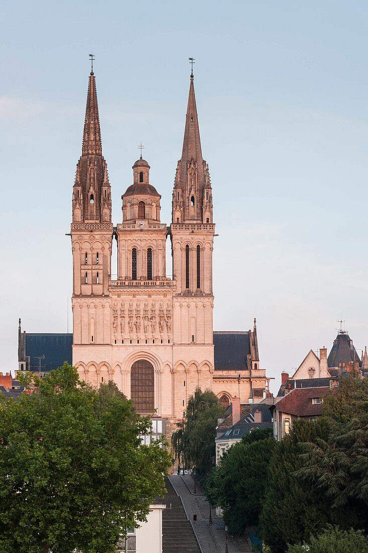 Frankreich, Maine et Loire, Angers, die romanische und gotische Kathedrale Saint Maurice aus dem 12. Jahrhundert