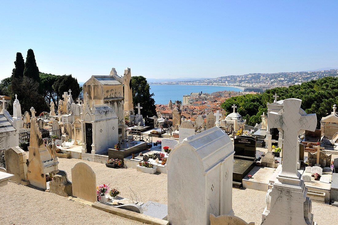 France, Alpes-Maritimes, Nice, the Castle cemetery at the castle hill