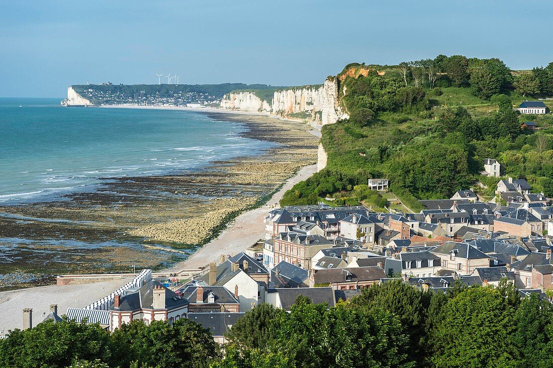 France, Seine Maritime, Yport and Fecamp in the background