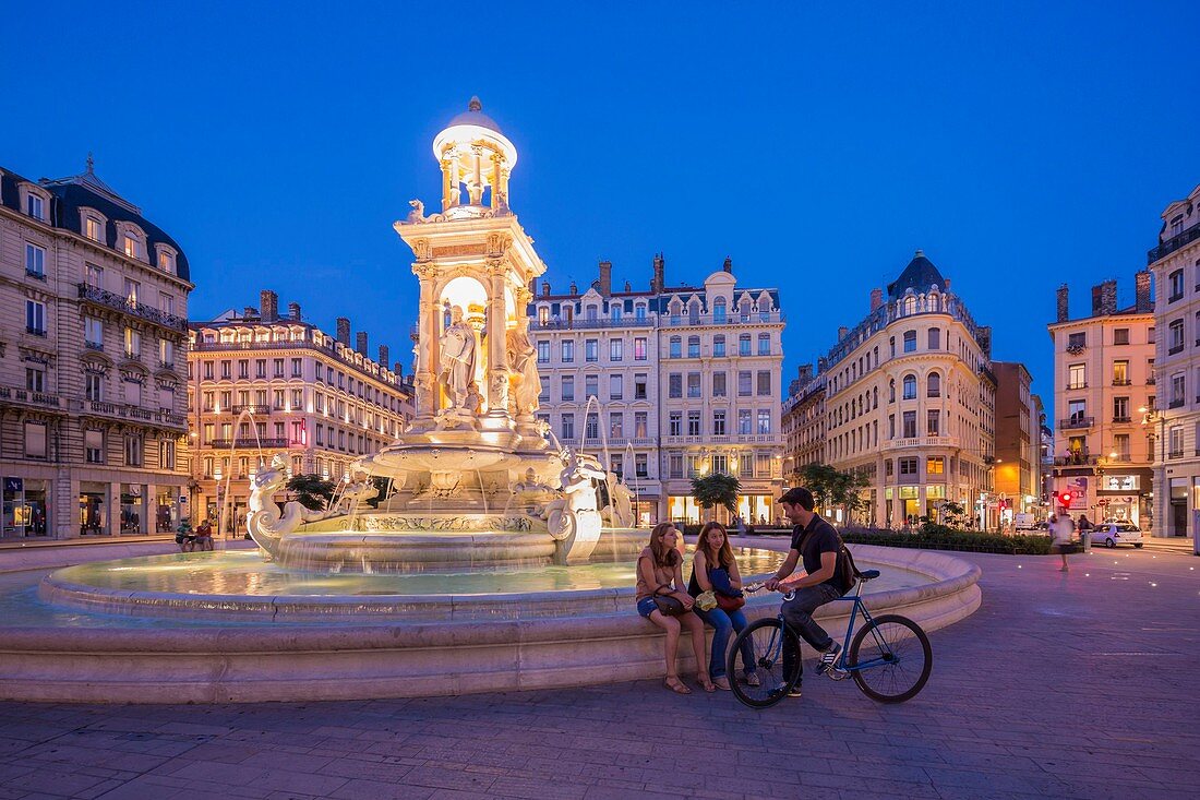 Frankreich, Rhône, Lyon, historische Stätte, UNESCO Weltkulturerbe, Cordeliers-Viertel, Brunnen des Place des Jacobins