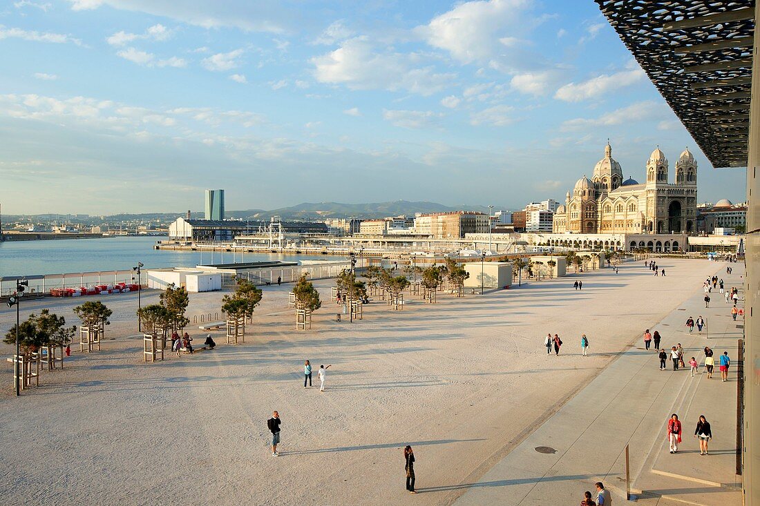 Frankreich, Bouches-du-Rhône, Marseille, Raum von Euroméditerranée, MuCEM-Museum der Zivilisationen Europas und des Mittelmeers, Architekten R. Ricciotti und R. Carta