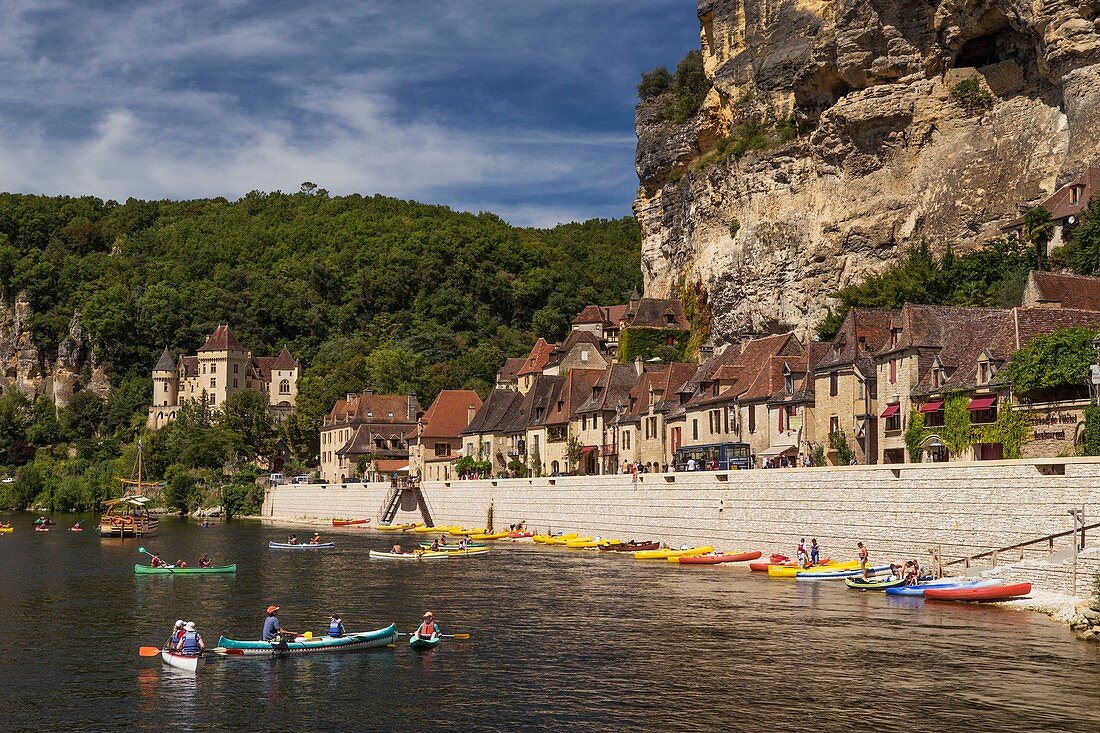 France, Dordogne, Black Perigord, La Roque Gageac, labelled The Most Beautiful Villages of France
