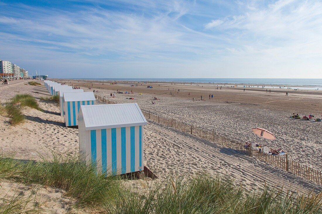 Frankreich, Pas de Calais, Hardelot, Strandhütten auch bekannt als Kabinen