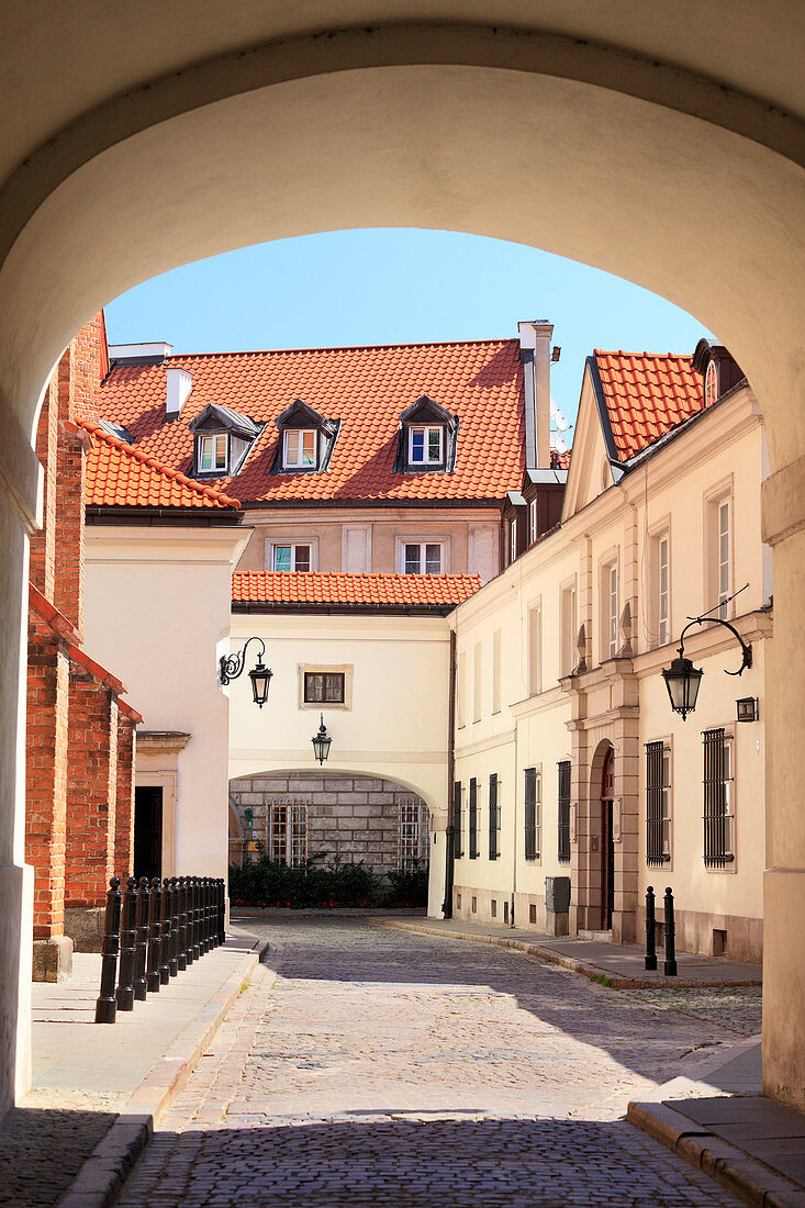 Dziekania Straße an der Rückseite der Warschauer Kathedrale, Altstadt, Warschau, Polen